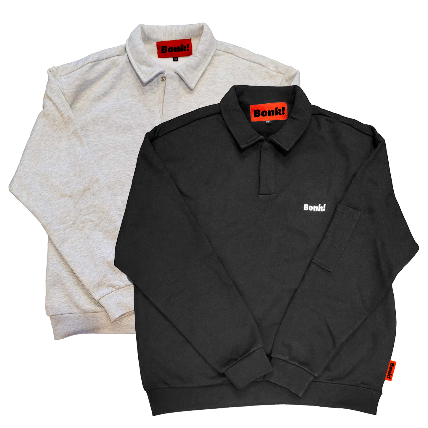 Heavy Comfort Polo Sweatshirt – Black