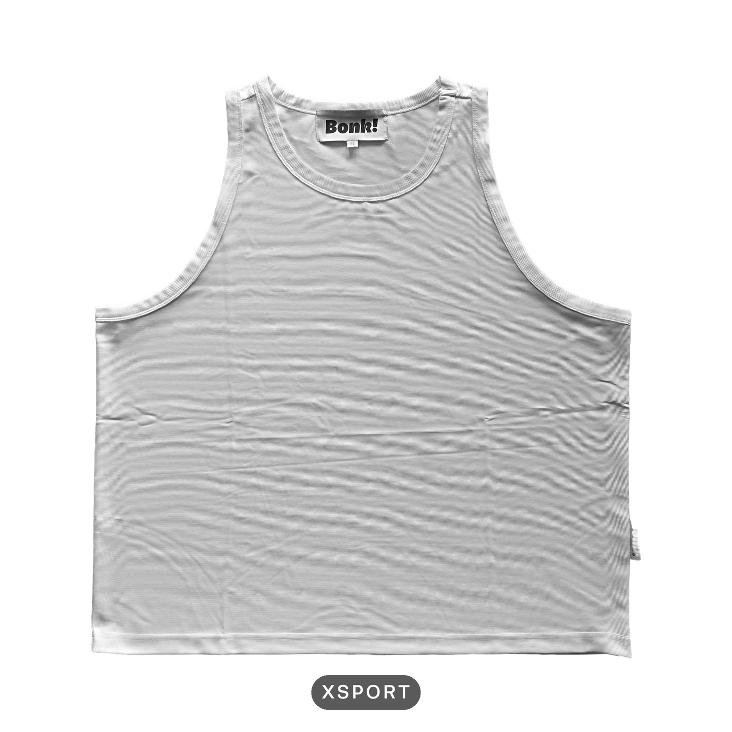 Bonk white tank, XSPORT build, front, cutout