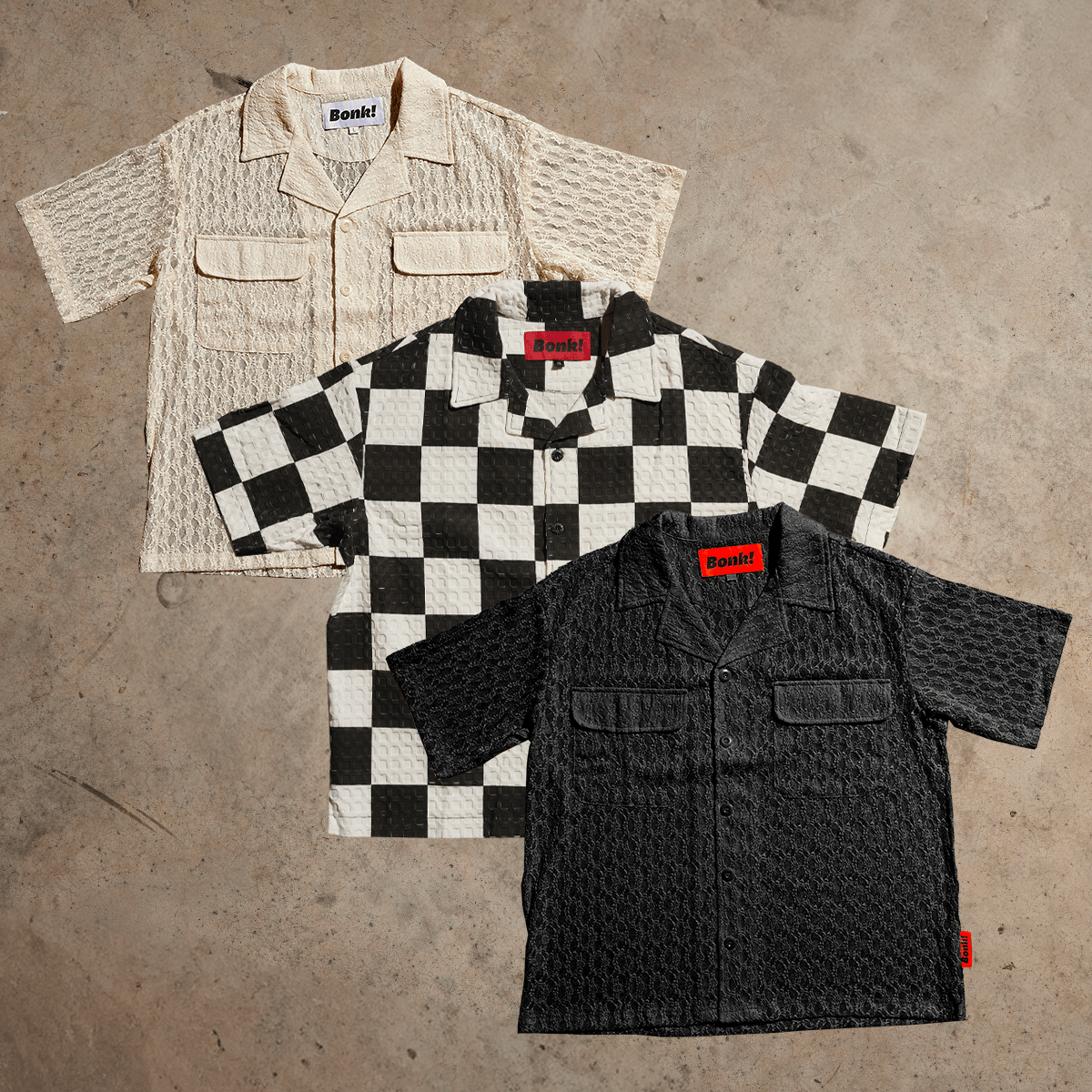 Apricot Lace Button-Up Camp Collar Shirt