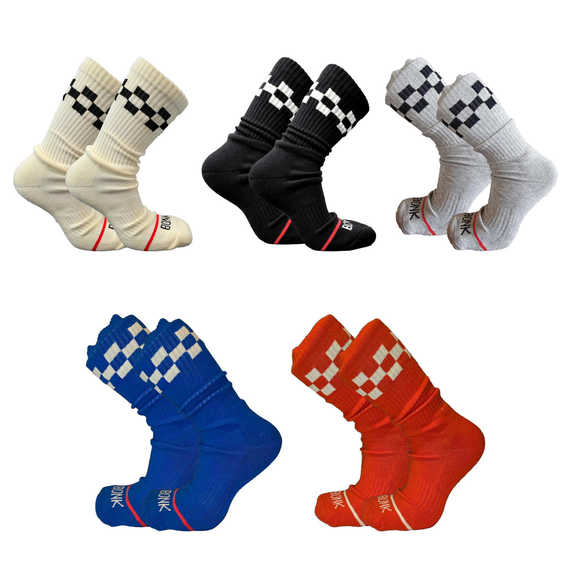 Bonk Super Mega Pak grid view - five crew colors