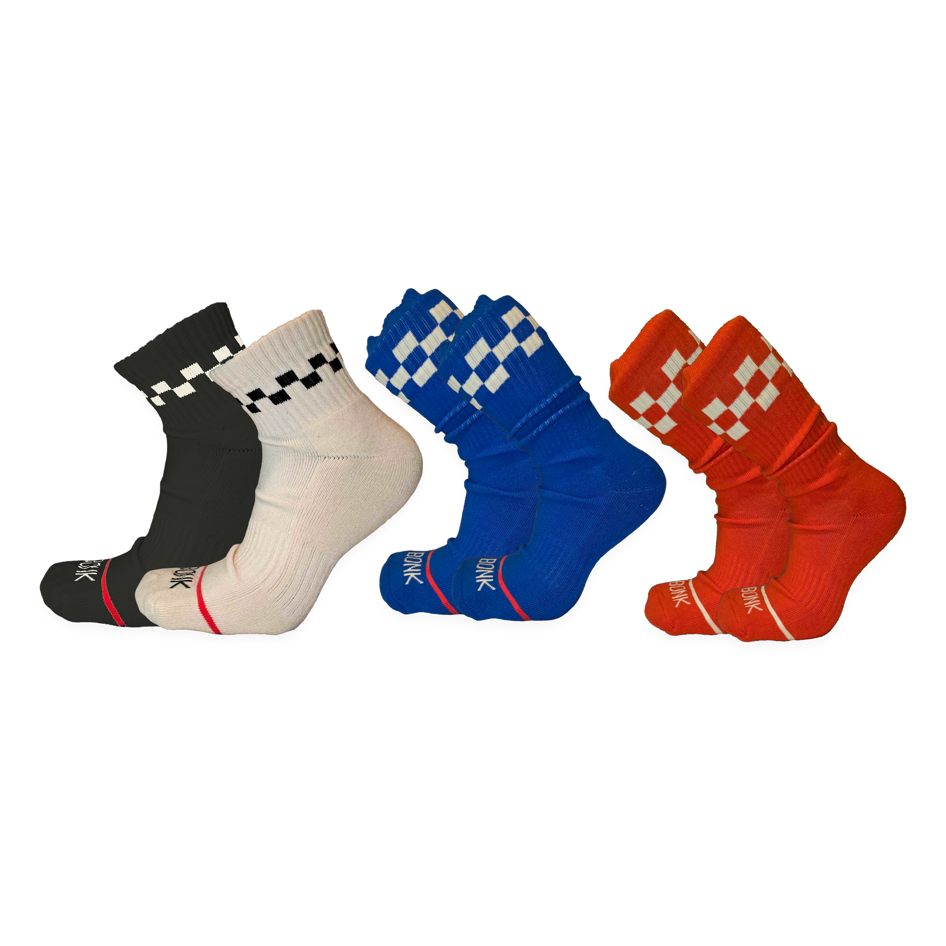 Bonk SuperPak hero - four pairs lined up with depth