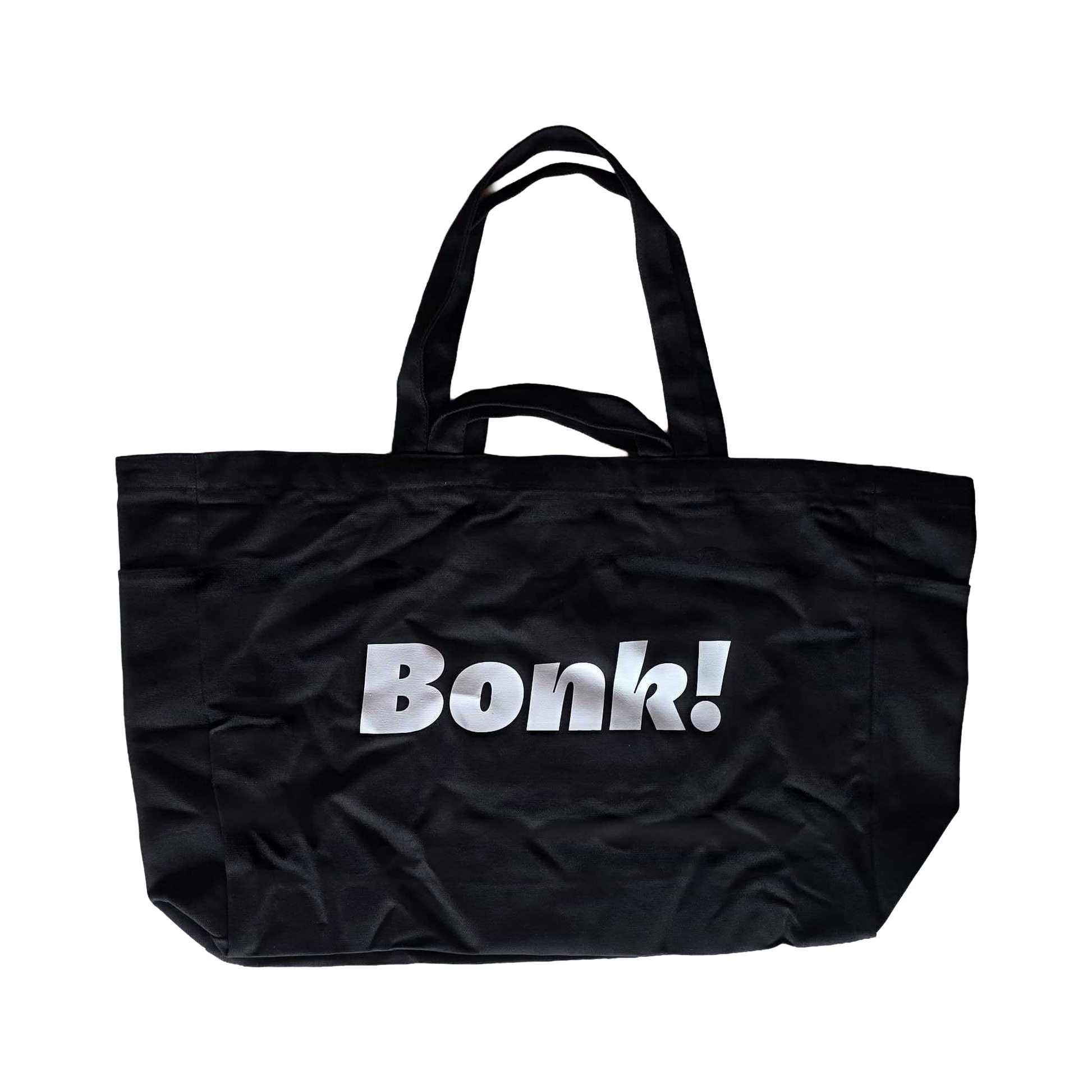 Bonk Canvas Tote in black, front, included in the double pack