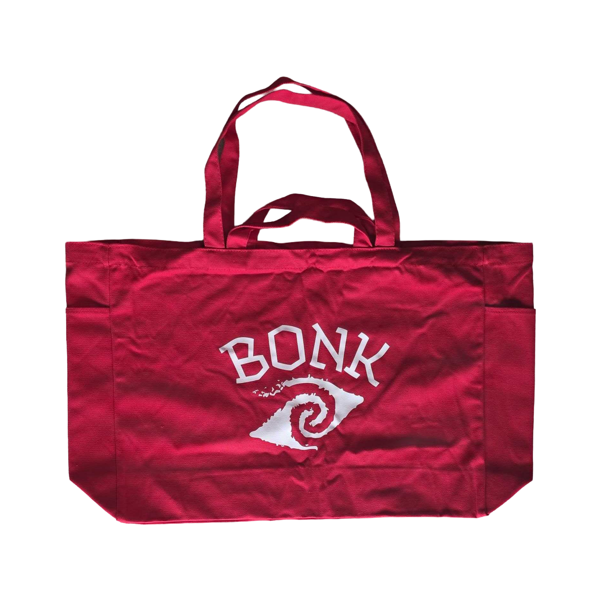 Bonk Canvas Tote in red, front, included in the double pack