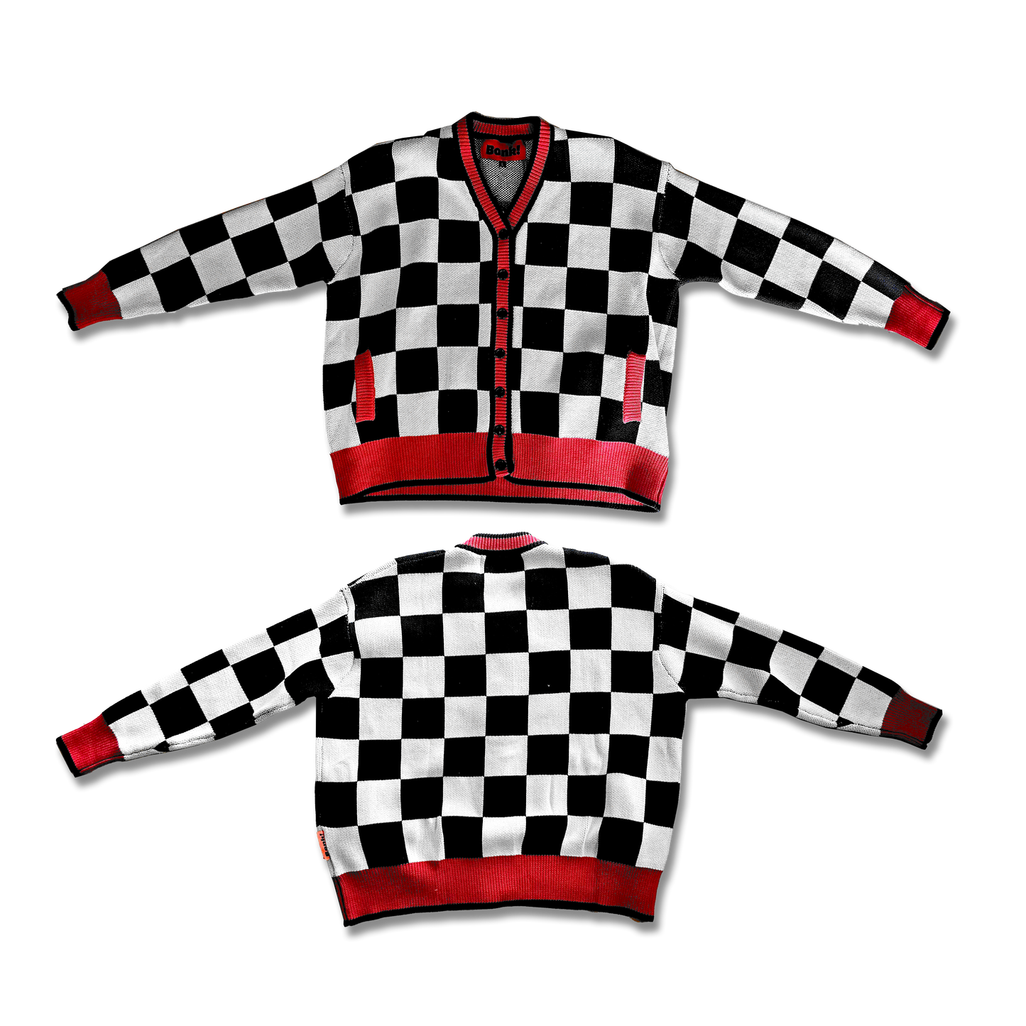 Checkered Cardigan Sweater