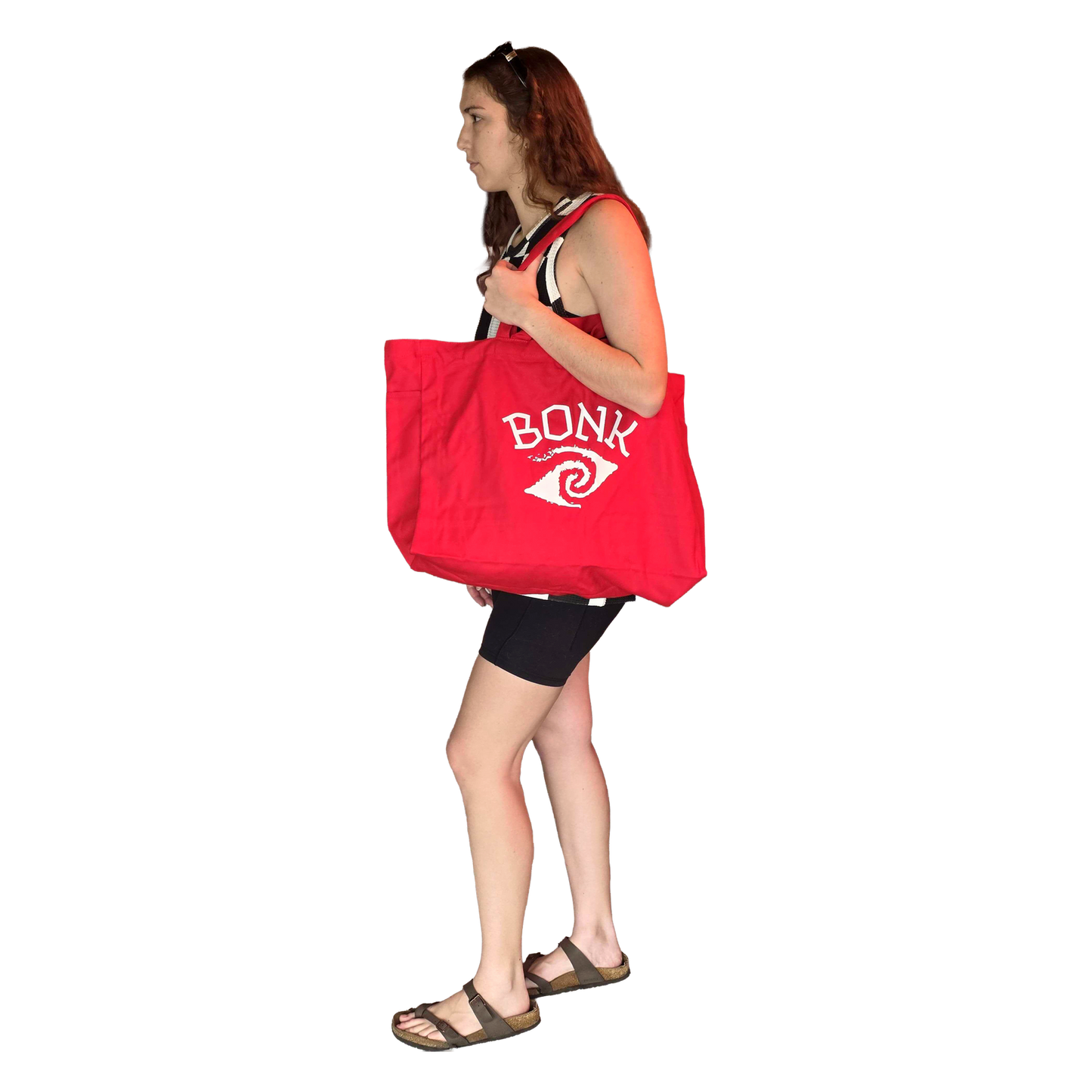 Bonk Canvas Tote Red - lifestyle