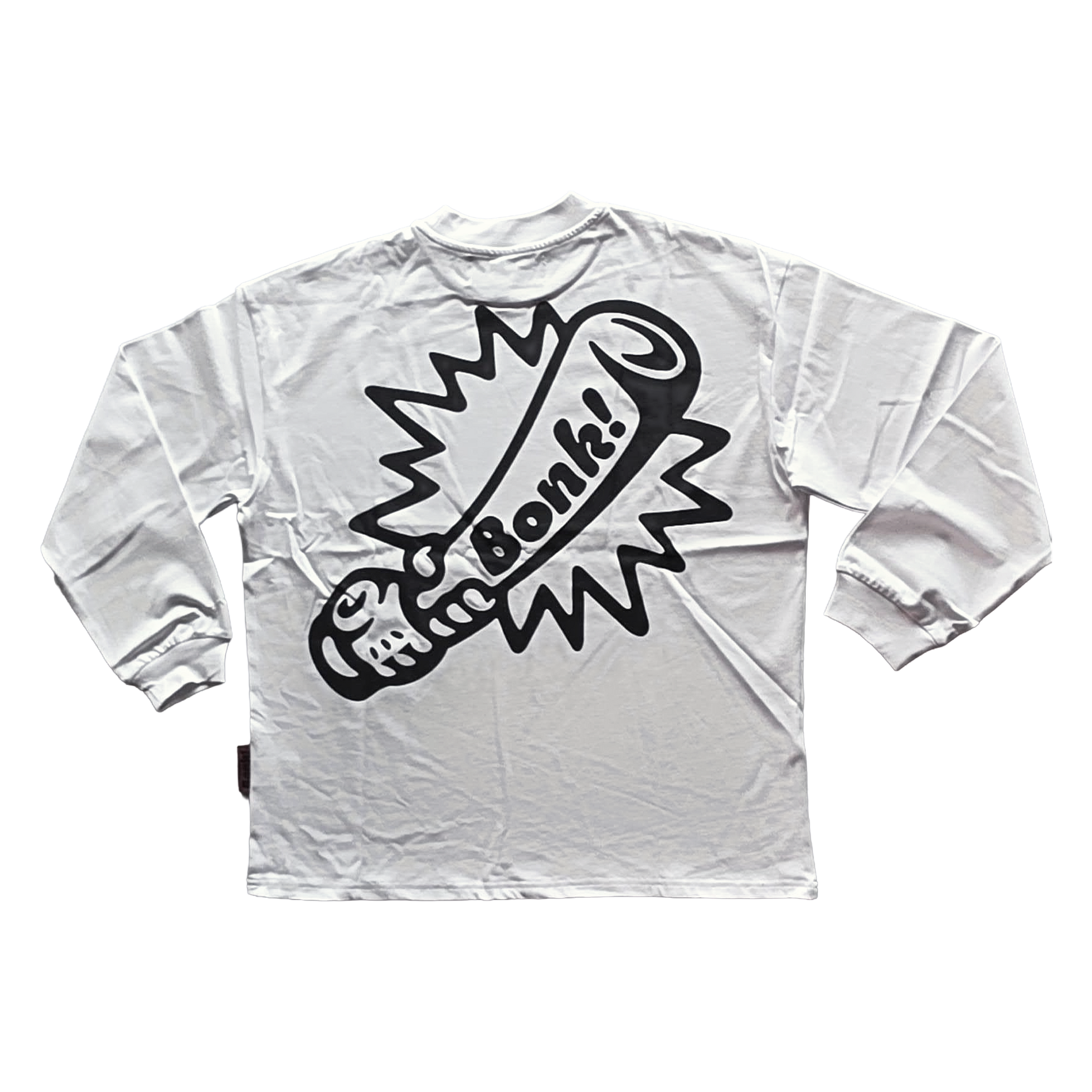 Bonk Screen-Print Long Sleeve White - back