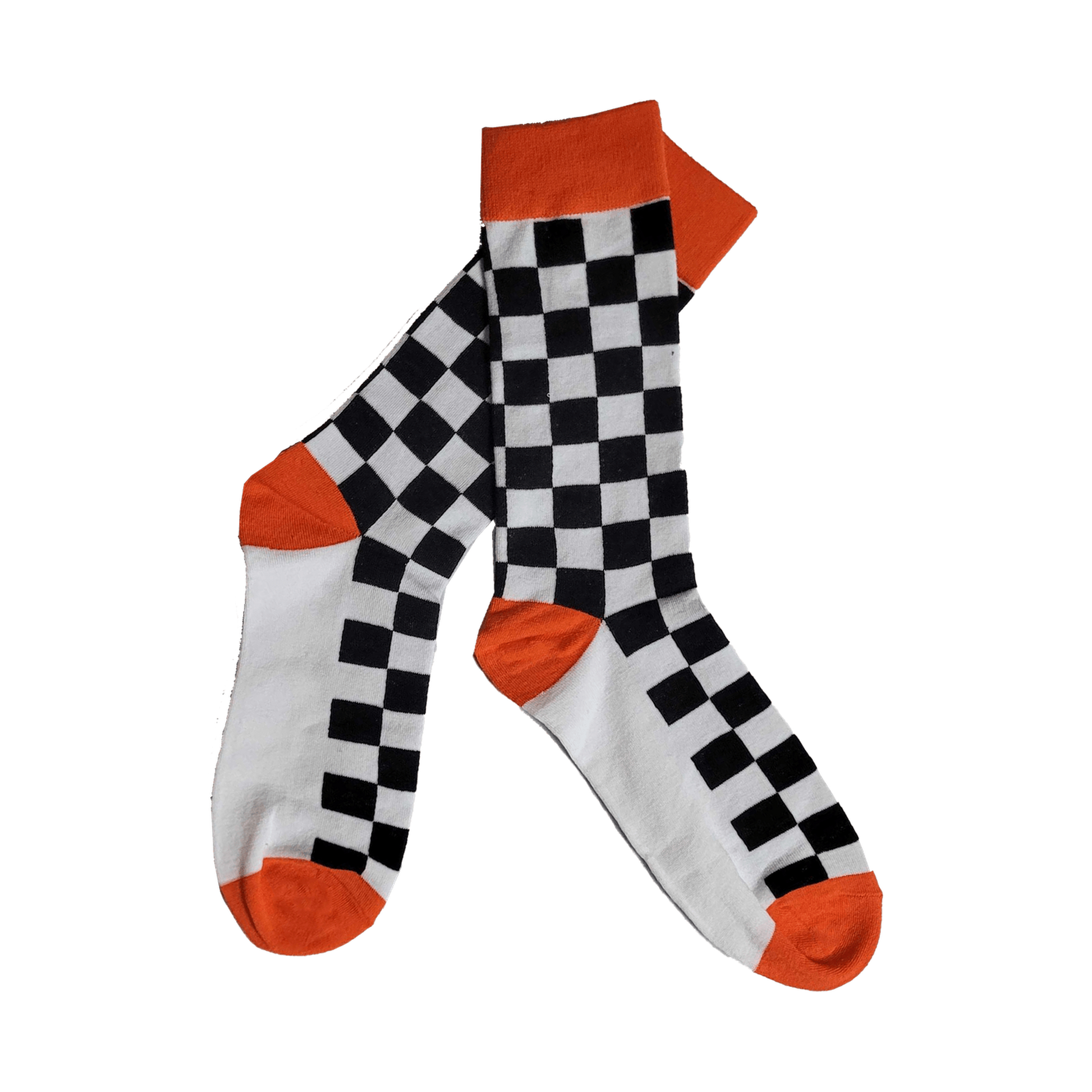 Bonk Checkered Socks - single pair, checker knit with Bonk red toe band