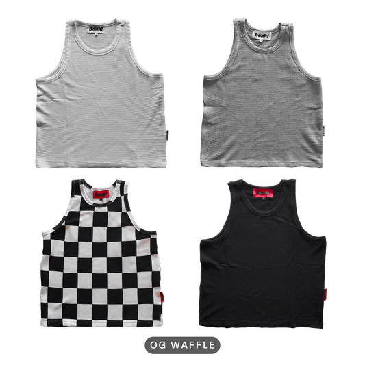 Bonk Tank Quad Pack, OG Waffle build, all four colors: white, gray, checkerboard, black
