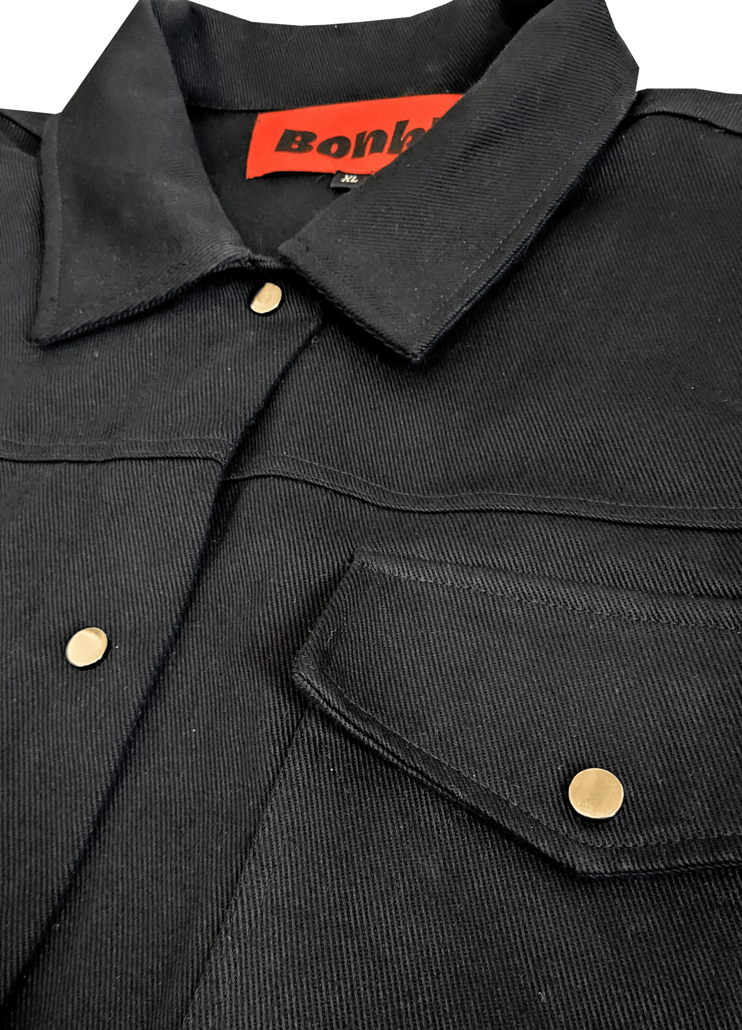 Visage Print on Black Heavy Overshirt - Bonk X AlphaGang