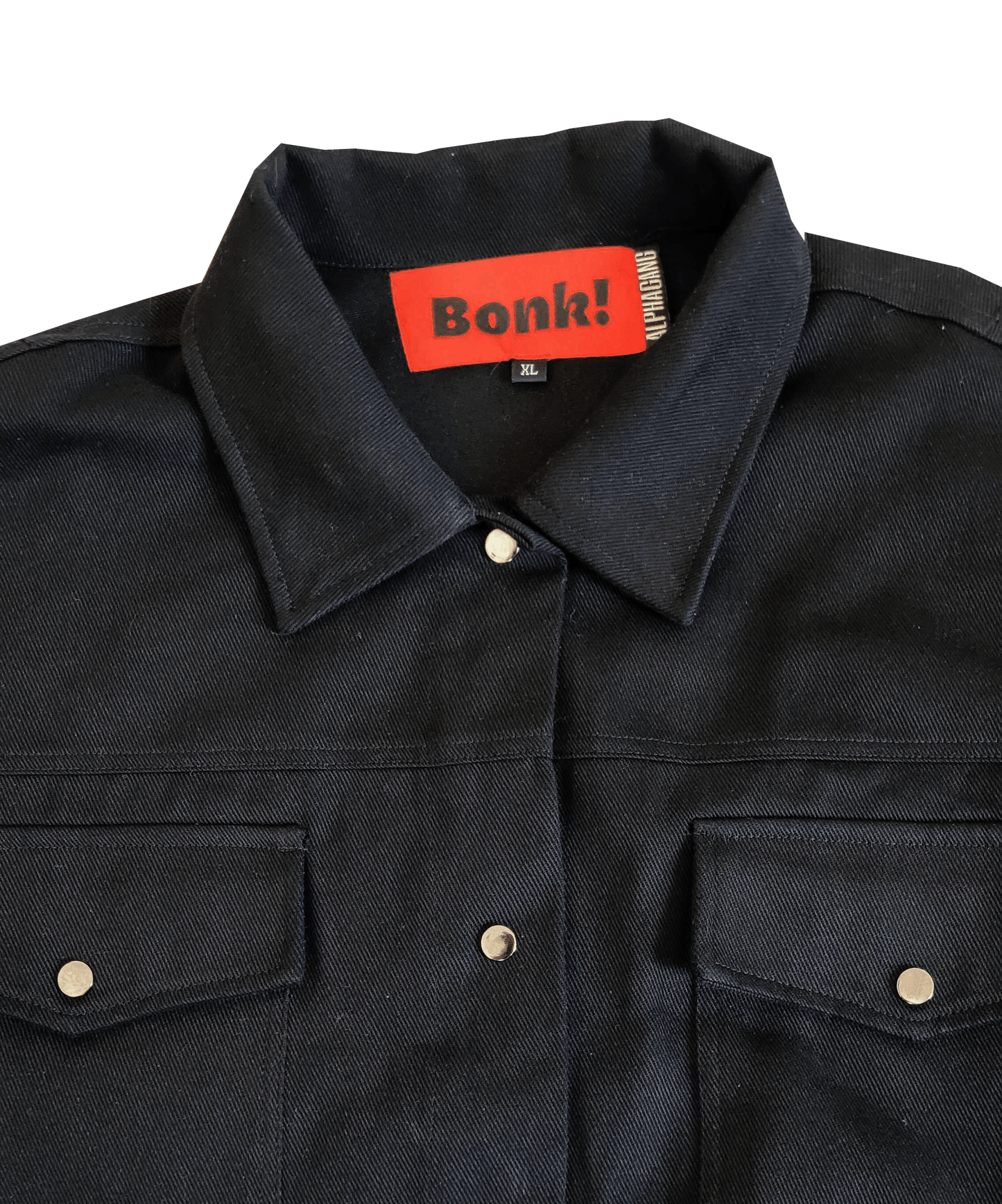 Visage Print on Black Heavy Overshirt - Bonk X AlphaGang