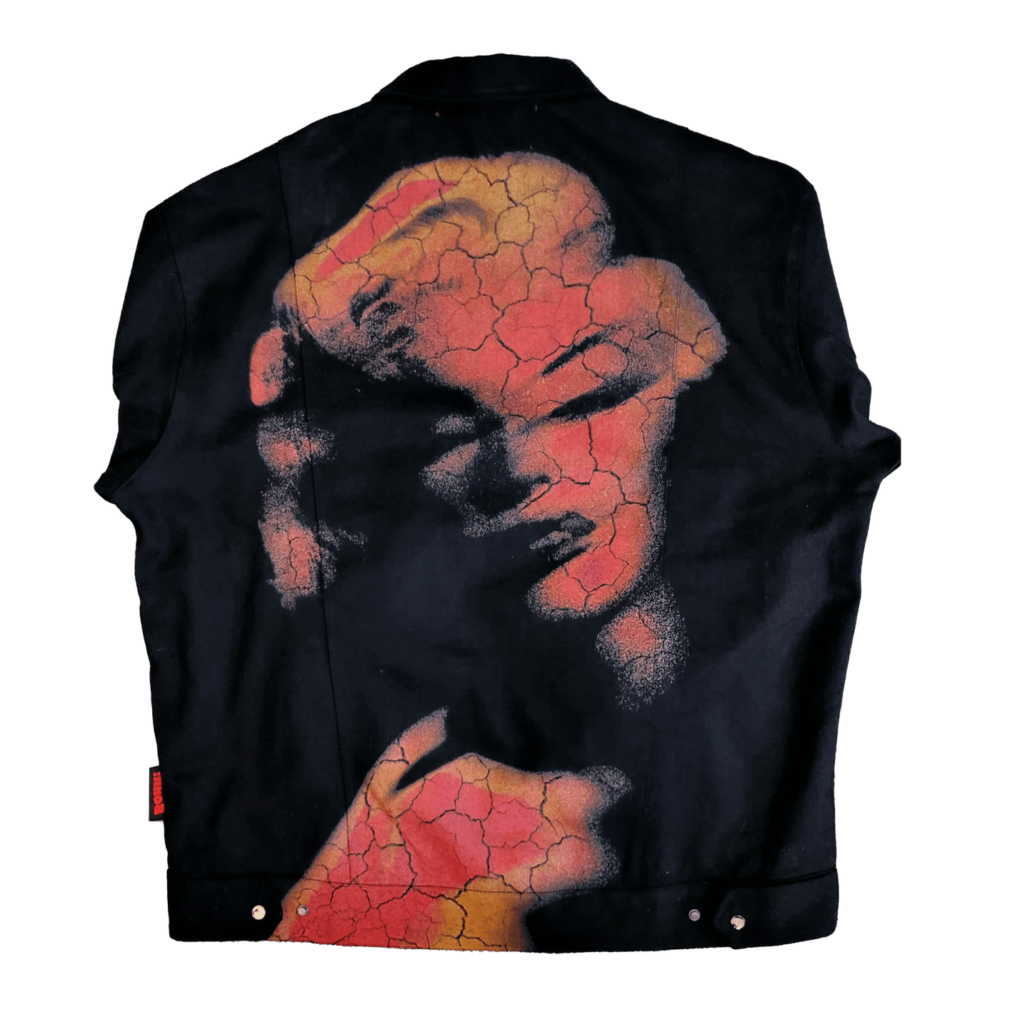 Visage Print on Black Heavy Overshirt - Bonk X AlphaGang