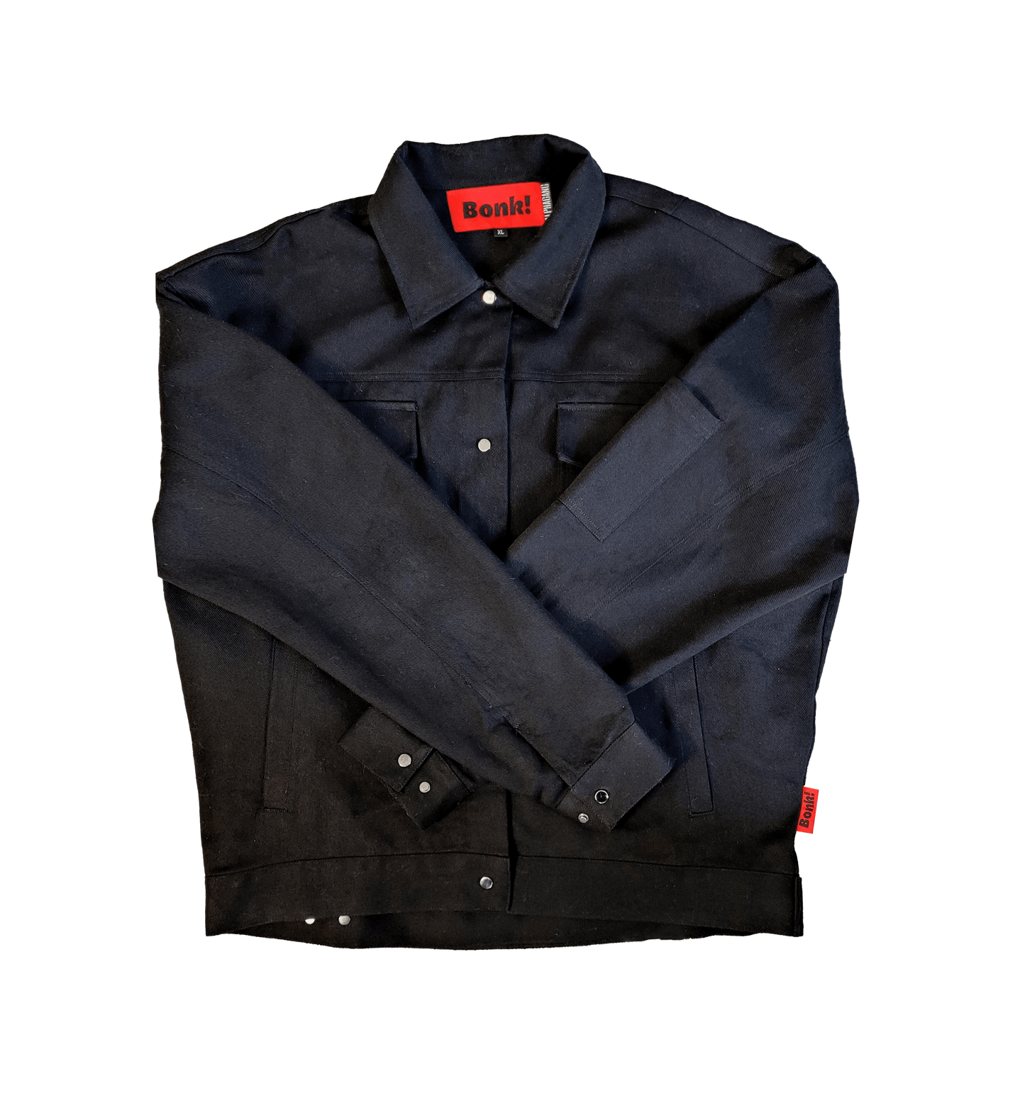 Visage Print on Black Heavy Overshirt - Bonk X AlphaGang