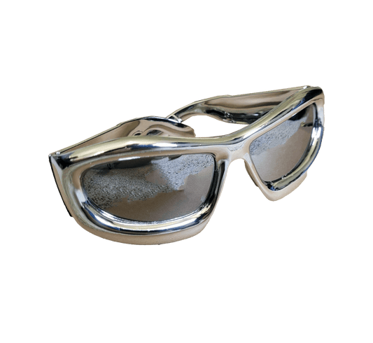 Bonk Y2K Sunnies bubble sunglasses, chrome frame with chrome mirror lens