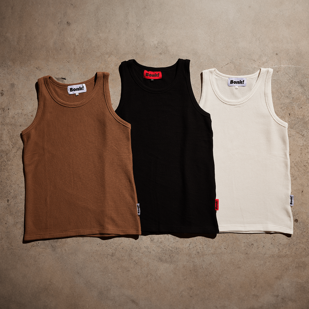 Black Waffle Knit Tank Top (2024)