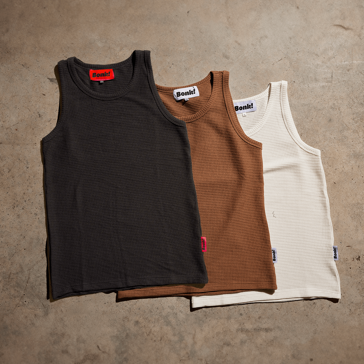 Black Waffle Knit Tank Top (2024)