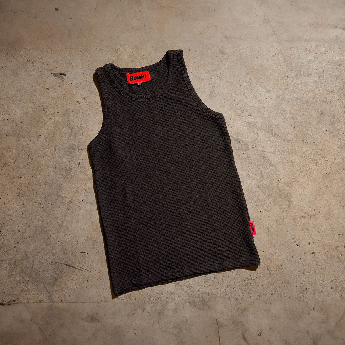 Black Waffle Knit Tank Top (2024)